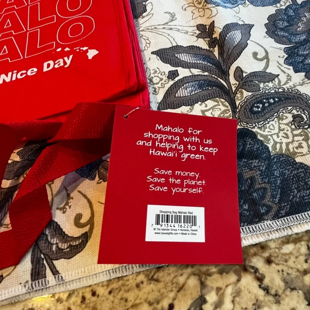 NEW Target Hawaii MAHALO Reusable Shopping Tote Bag In Red